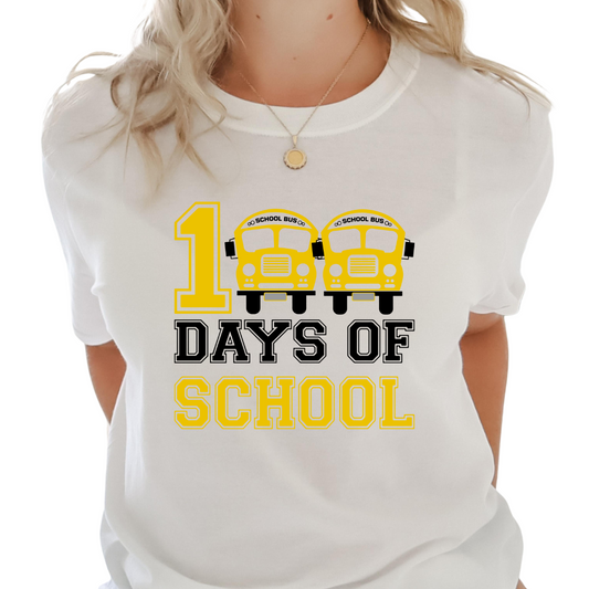 100 Days Of School, Bus - Unisex T-Shirt
