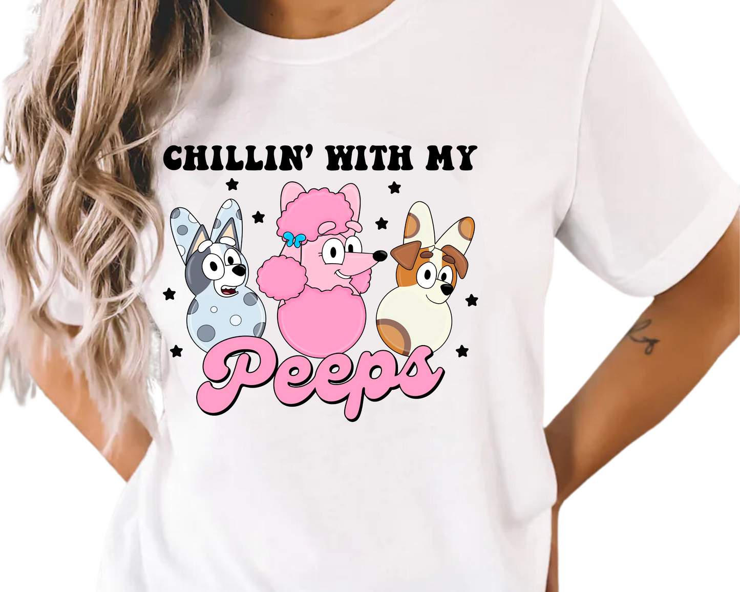 Easter / Blue Dog & Friends (Chillin' With My Peeps) - DTF Transfer