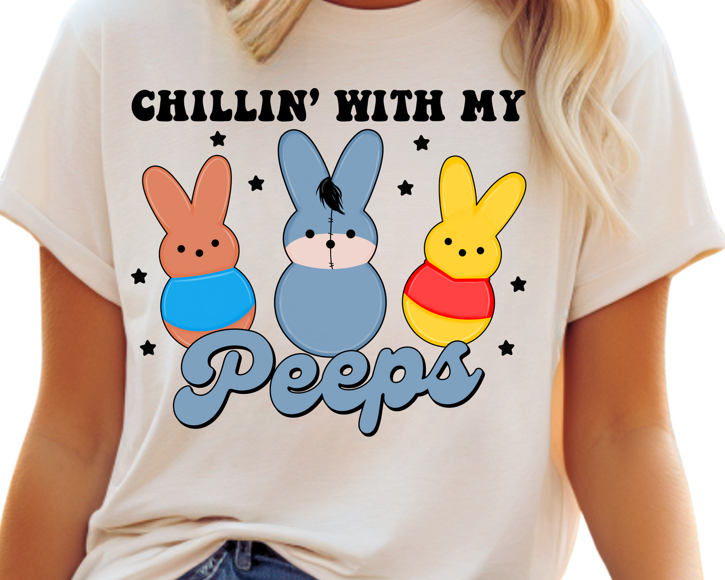 Easter / Yellow Bear & Friends (Chillin' with My Peeps) - DTF Transfer