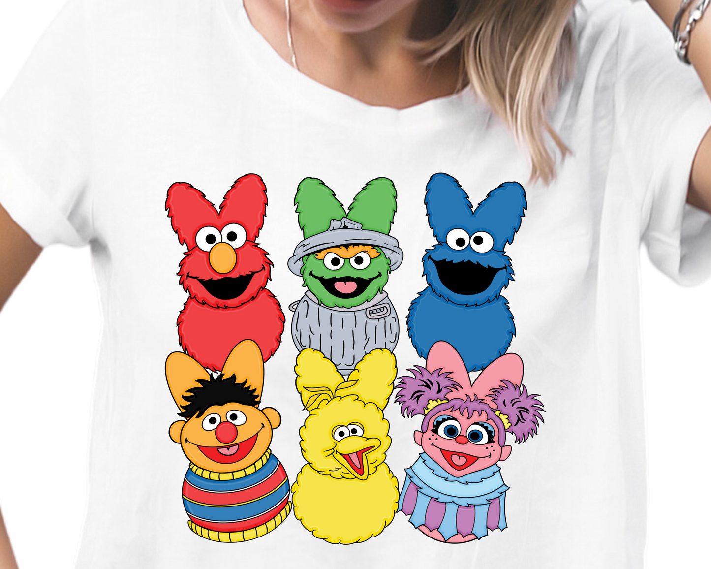 Easter / Sesame Cartoon Peeps - Unisex T-Shirt