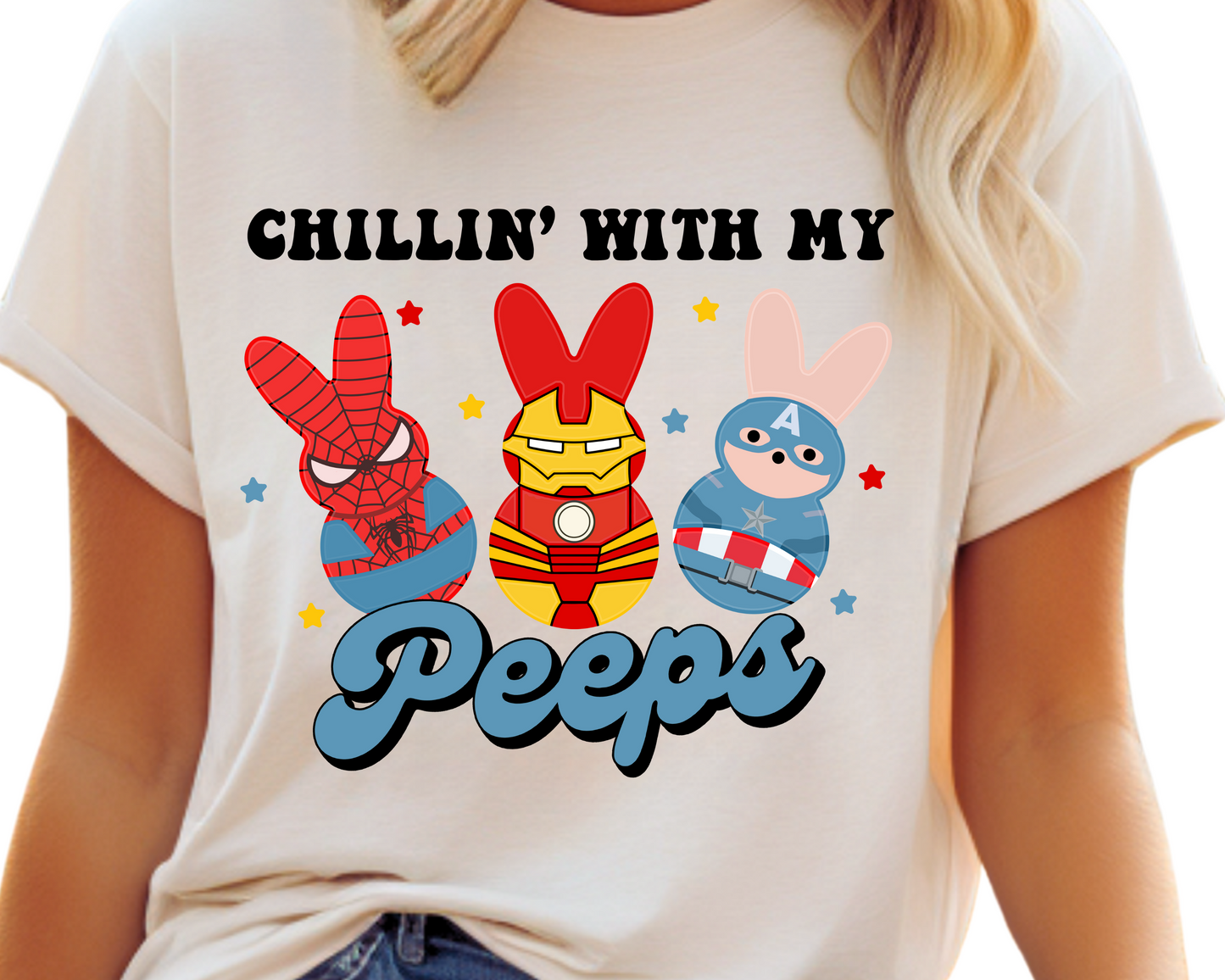 Easter / Superheroes (Chillin' with My Peeps) - Unisex T-Shirt