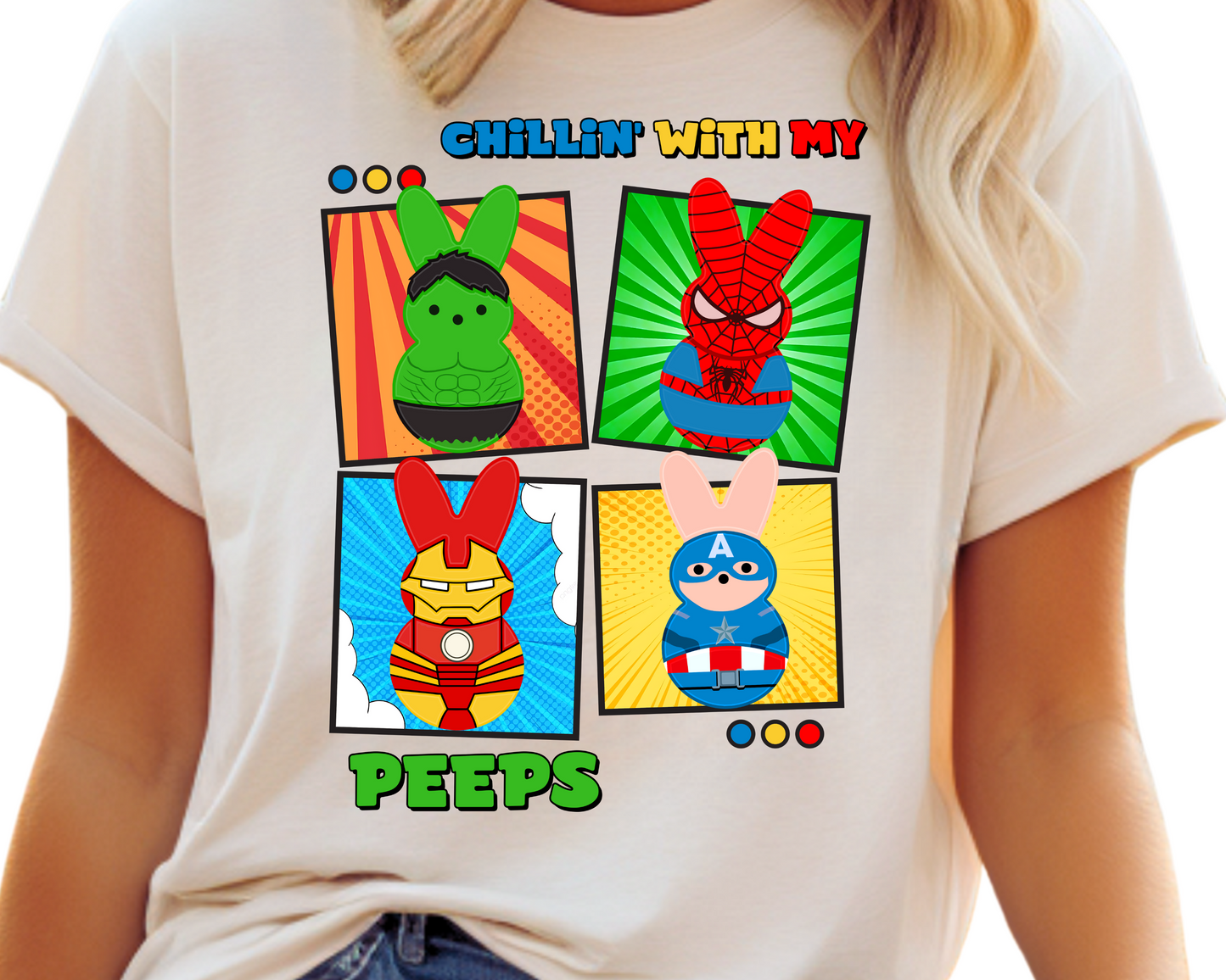 Easter / Superheroes (Chillin' with My Peeps) - Unisex T-Shirt