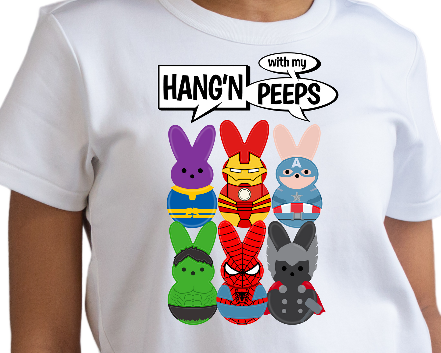 Easter / Superheroes (Hang'n with My Peeps) - Unisex T-Shirt