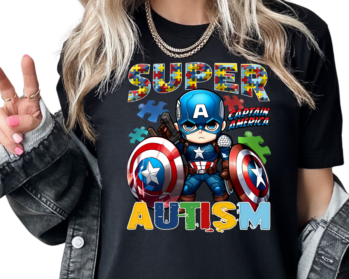 Autism / Superhero (Captain America) - Unisex T-Shirt
