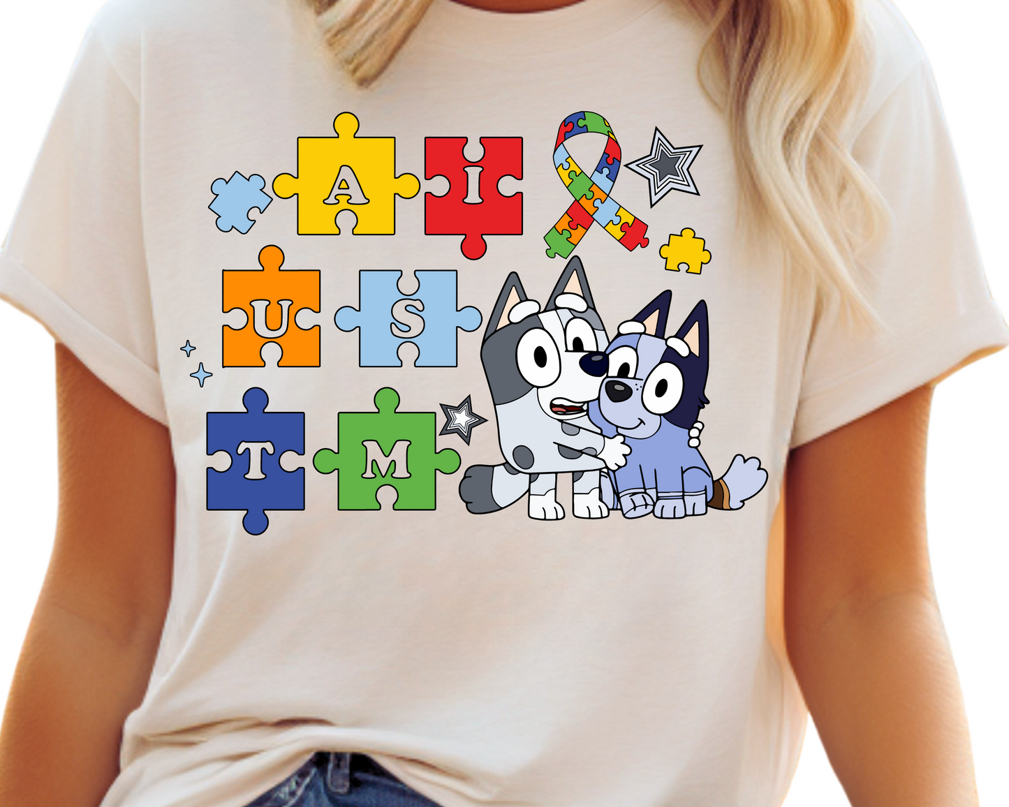 Autism / Blue Dog & Friends - Unisex T-Shirt