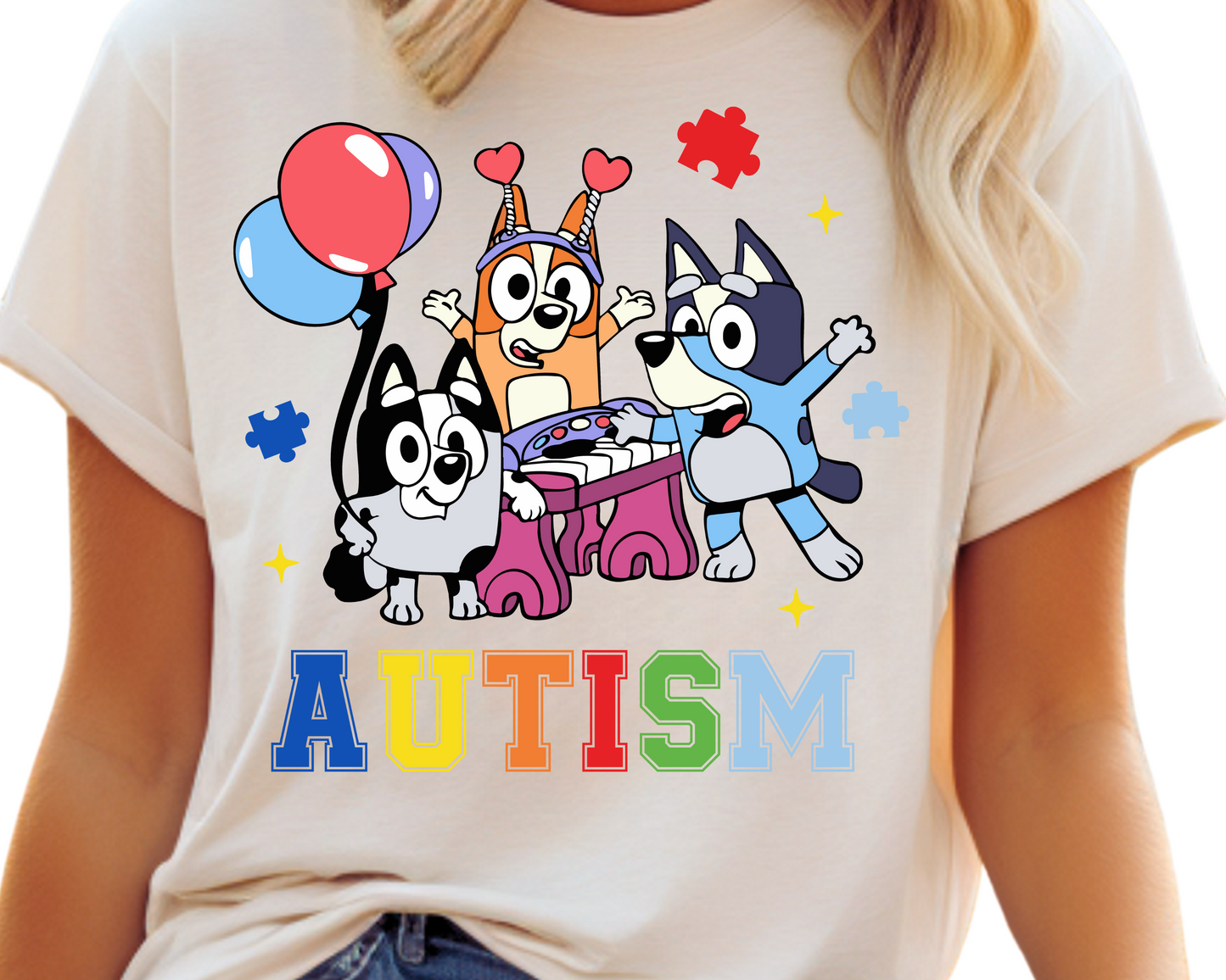 Autism / Blue Dog & Friends - Unisex T-Shirt