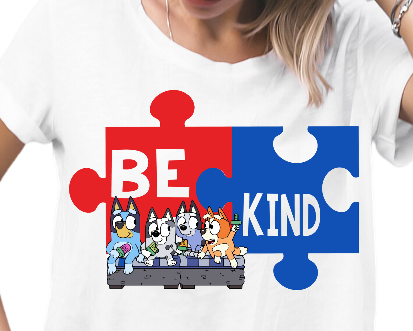 Autism / Blue Dog Friends (Be Kind) - Unisex T-Shirt
