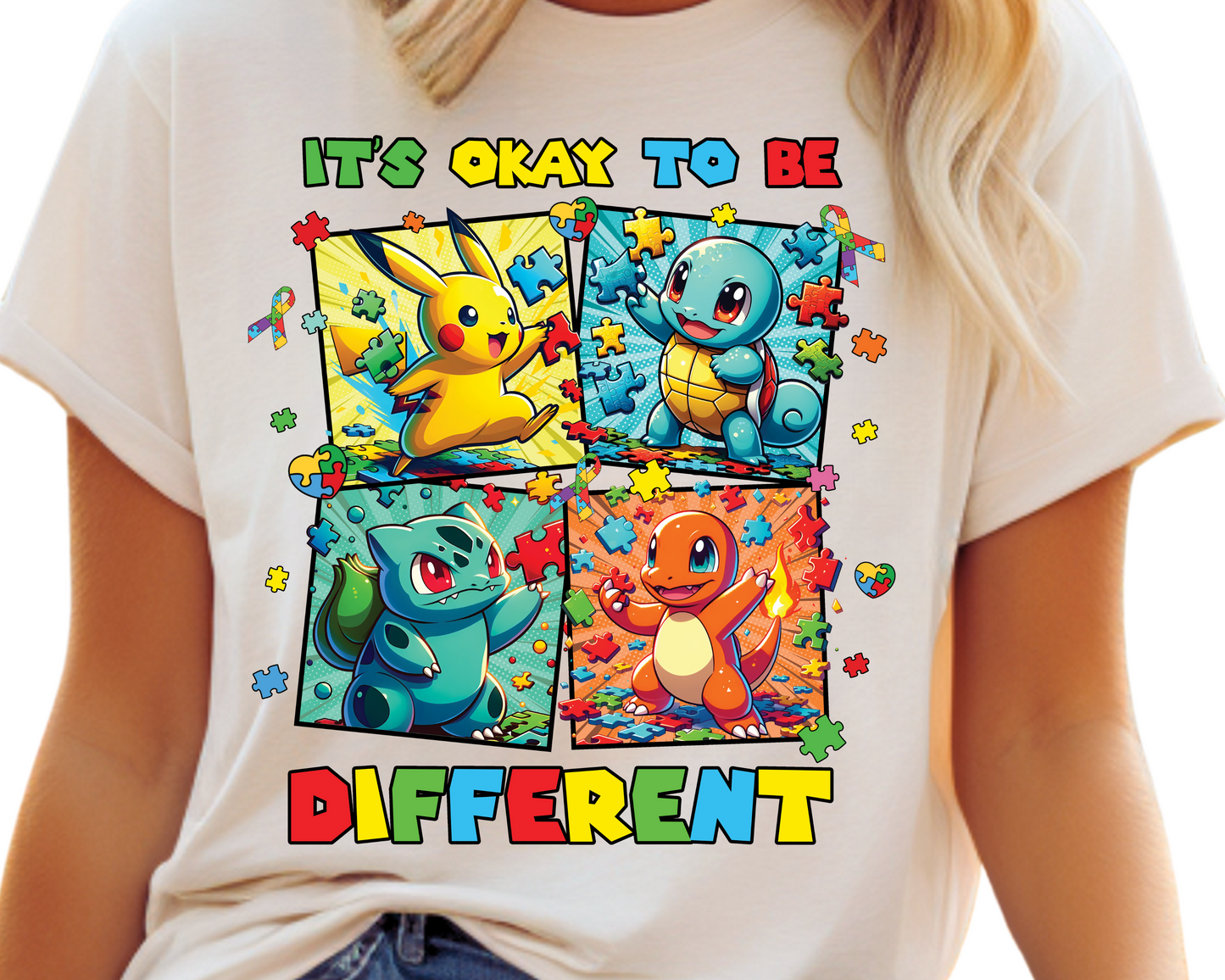 Autism / Cartoon (It's Ok To Be Different) - Unisex T-Shirt