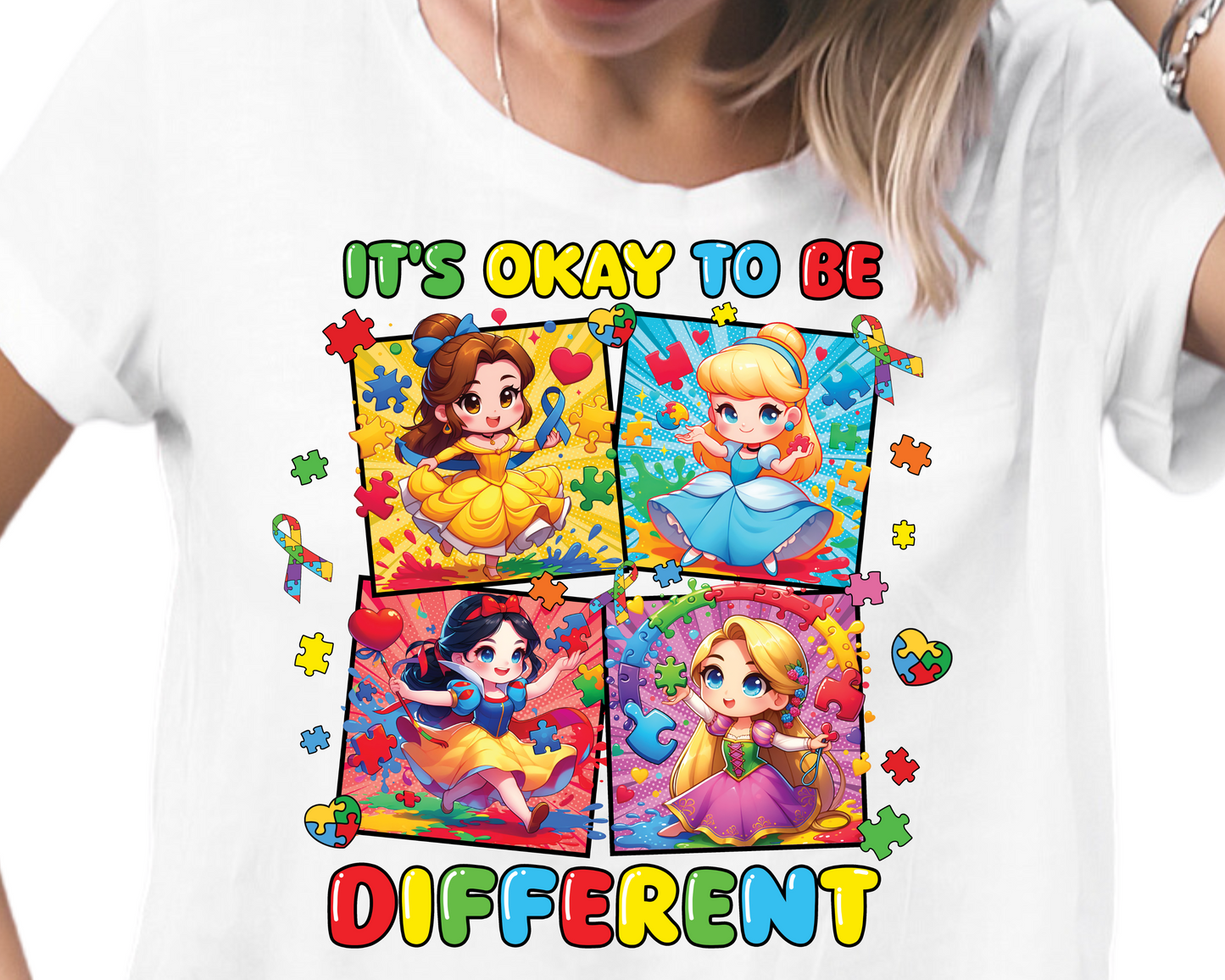 Autism / Princesses (It's Ok To Be Different) - DTF Transfer
