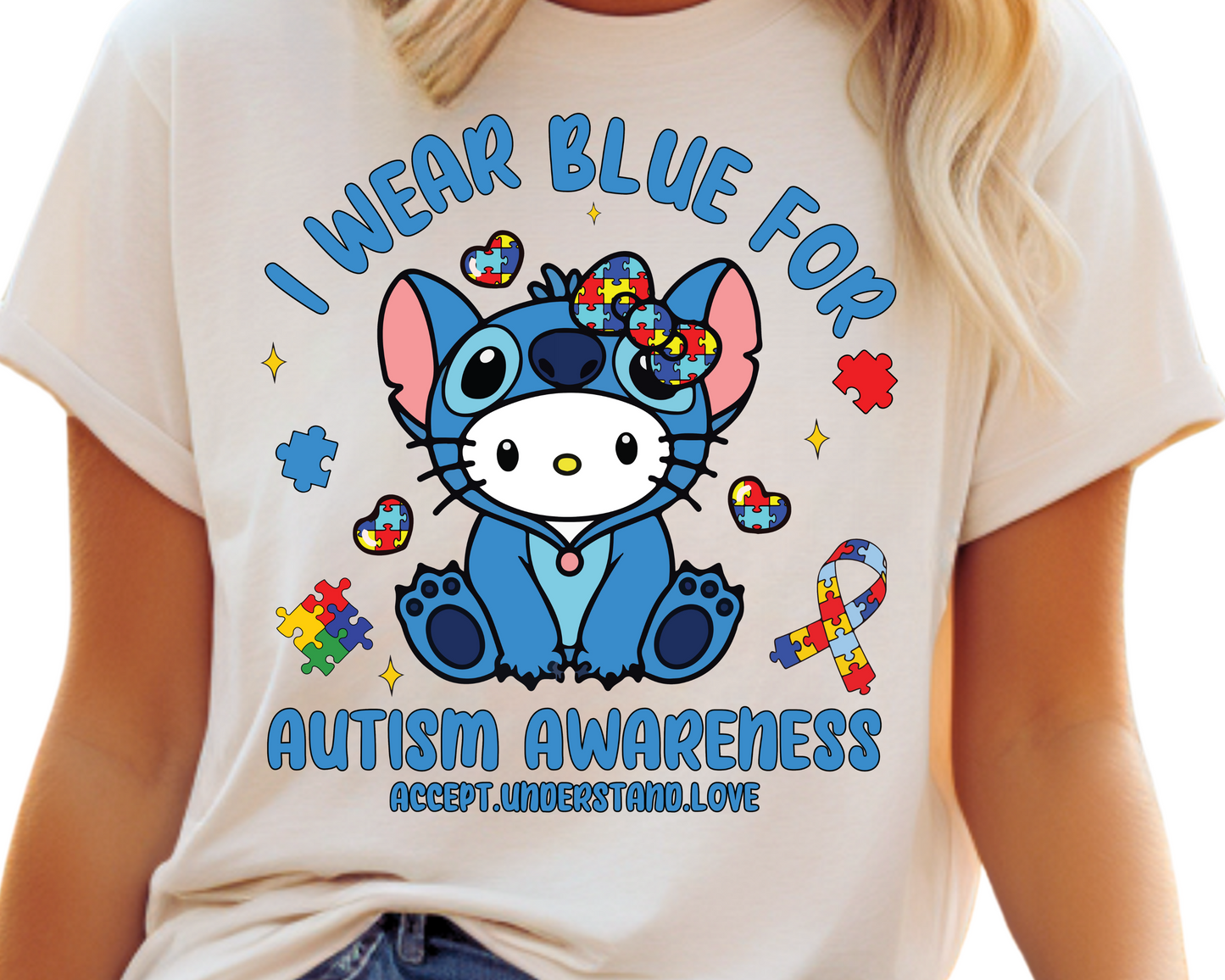 Autism / Kitty Costume (I wear Blue to Autism Awareness)- Unisex T-Shirt