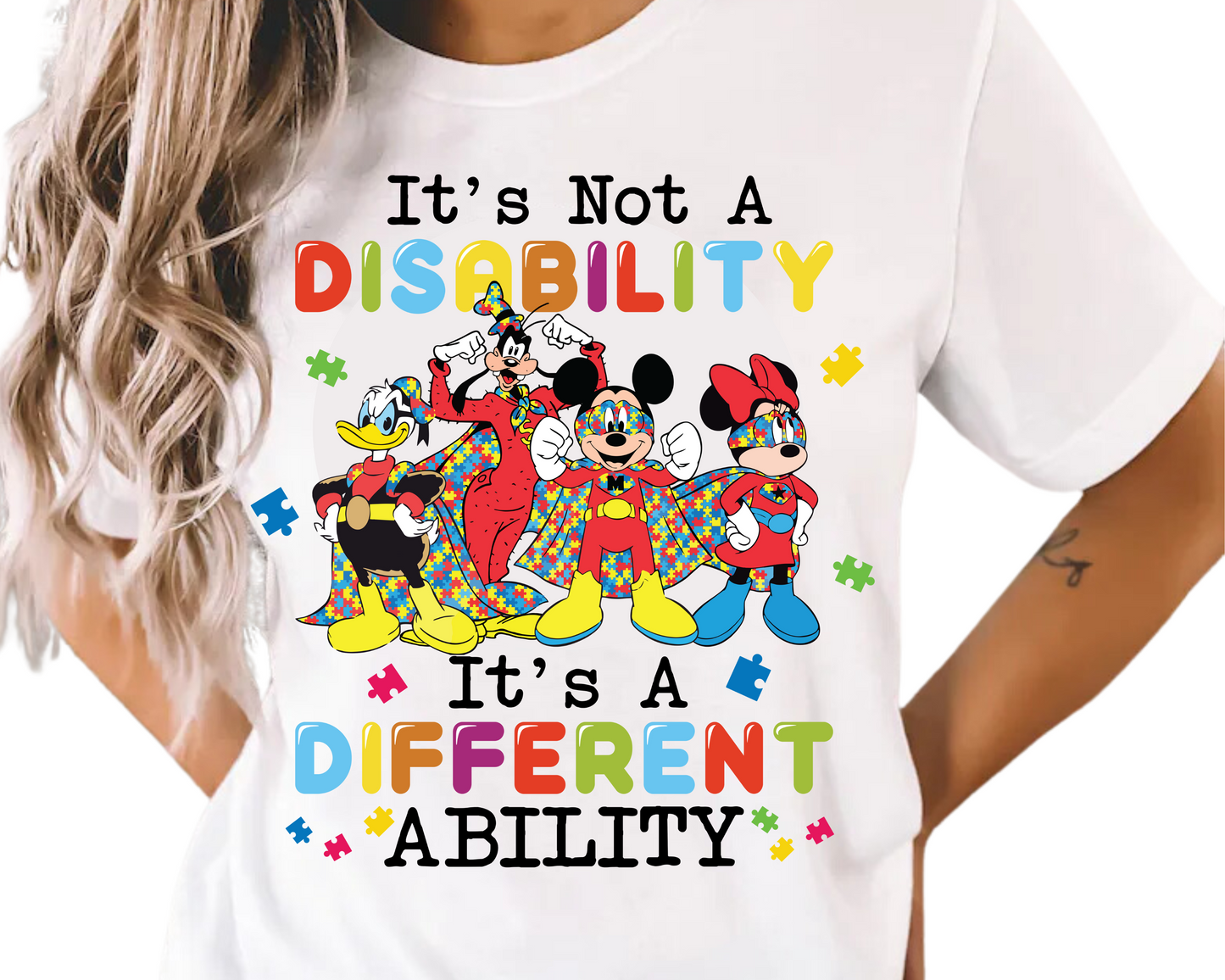 Autism / Mouse Friends (It's Not a Disability, It's a Different Ability) - DTF Transfer