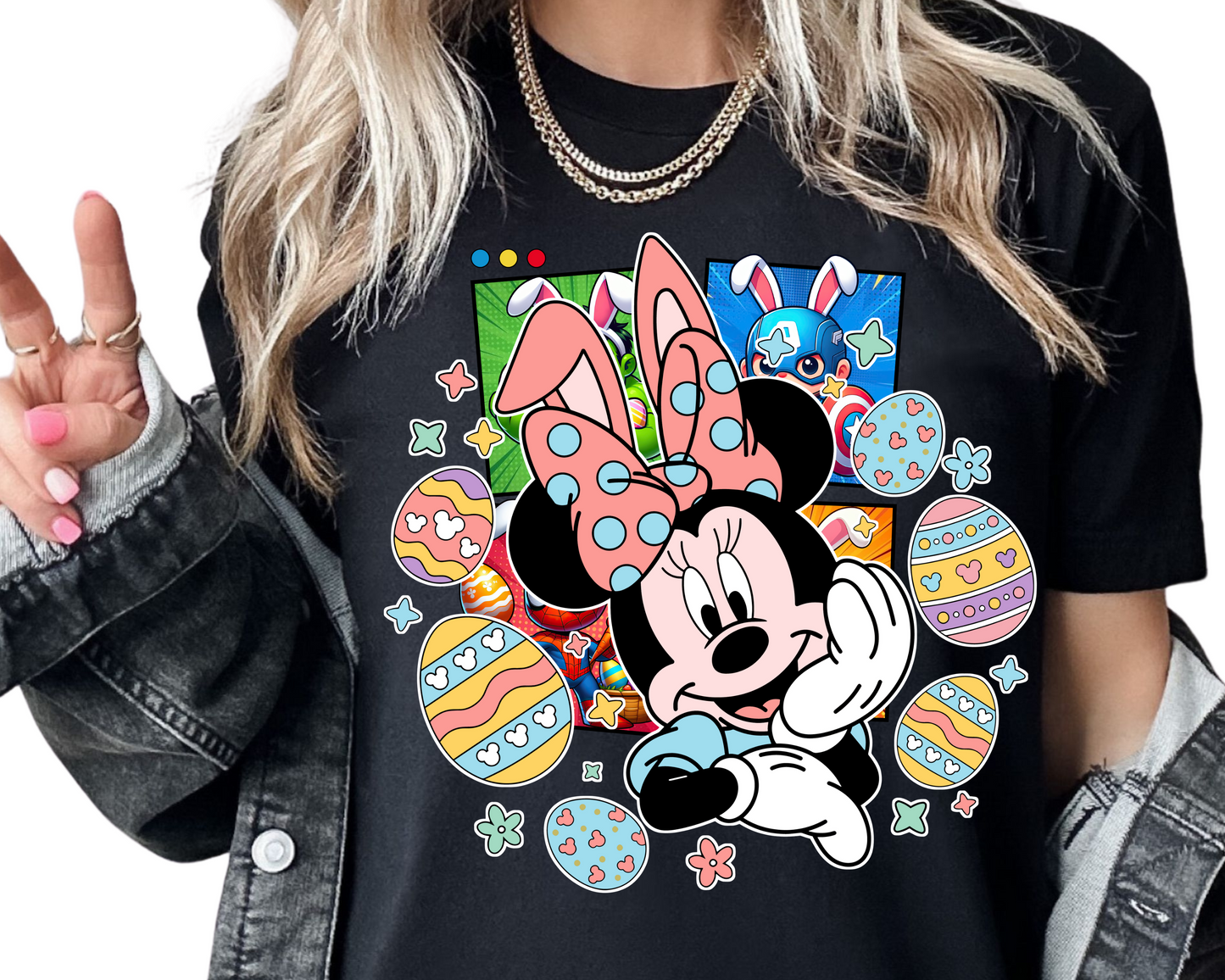 Easter / Girl Mouse (Egg Pattern Collage) - Unisex T-Shirt