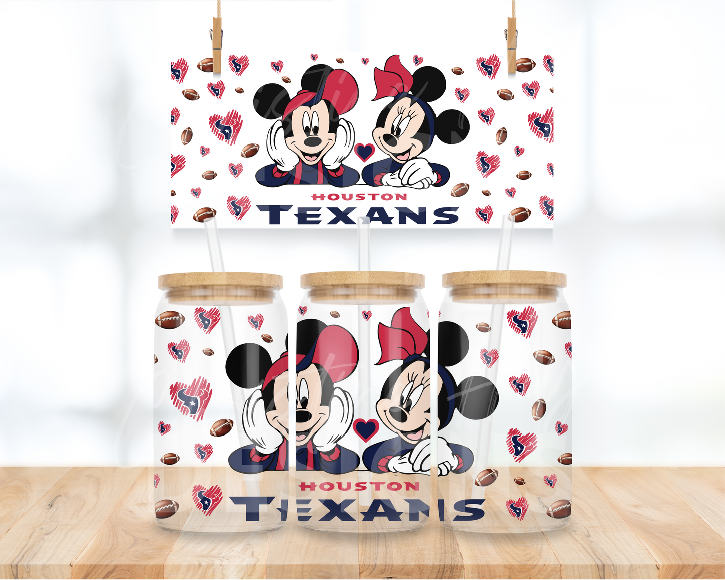 Texas Football Mouse - 16 oz. UV DTF Cup Wrap