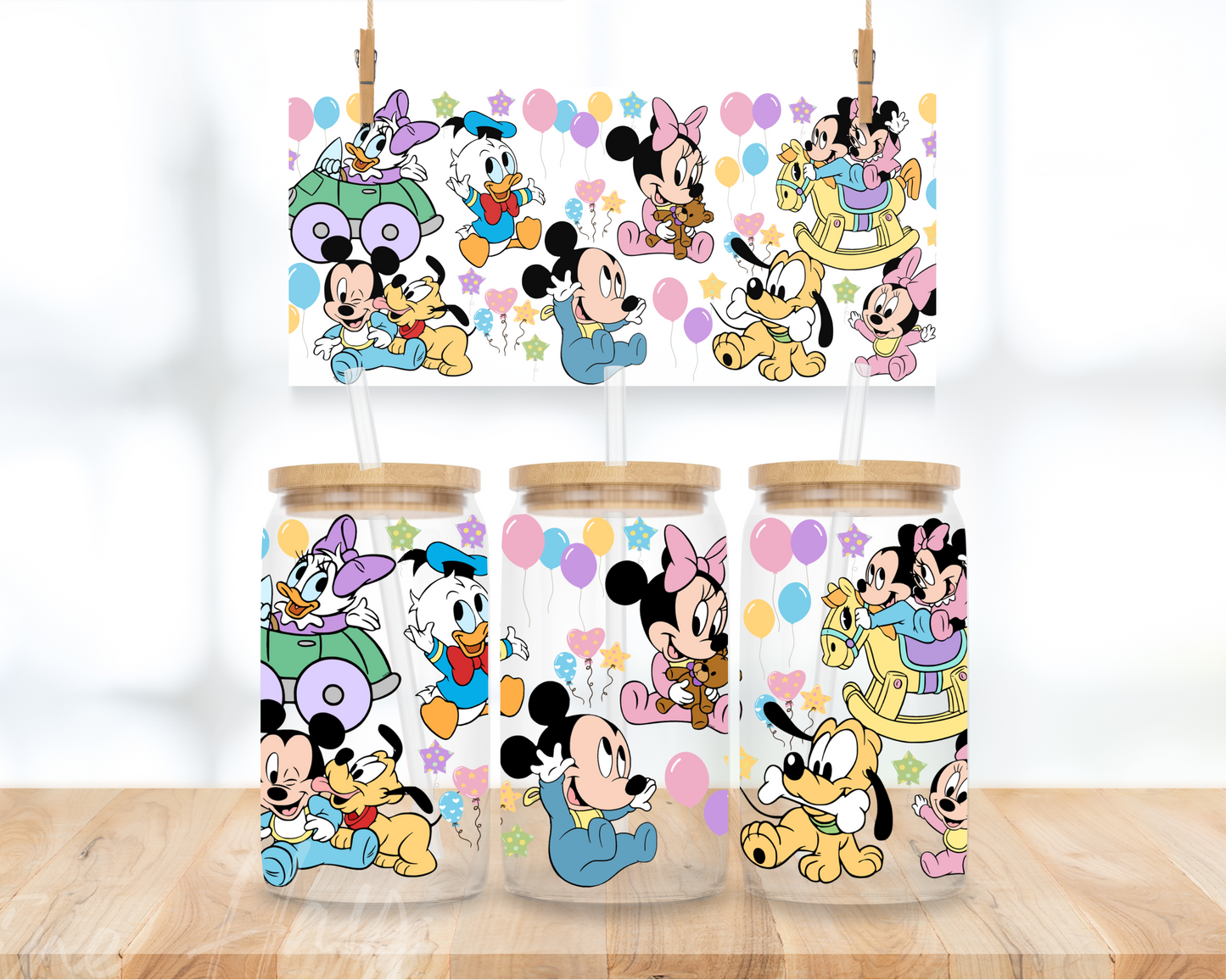 Baby Mouse & Friends - 16 oz. UV DTF Cup Wrap