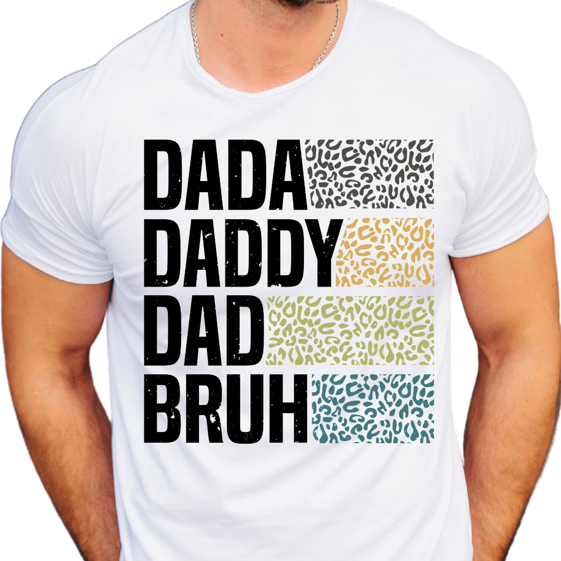Dada, Daddy, Dad, Bruh / Leopard Stripes - Unisex T-Shirt