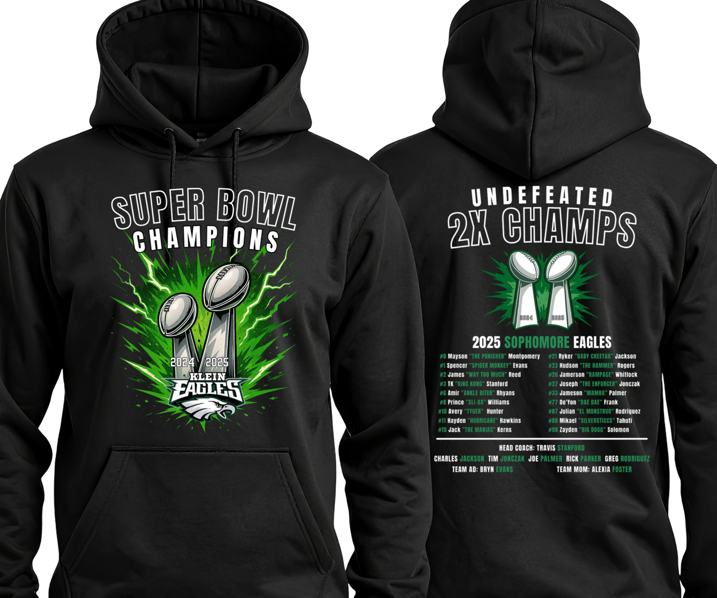 (HOODIES) Sophomore Eagles Champions, *CHOOSE PICK UP AT THE TSHIRT QUEEN*