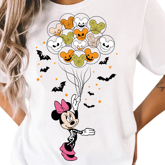 Girl Mouse Minnie / Halloween Balloons - Unisex T-Shirt