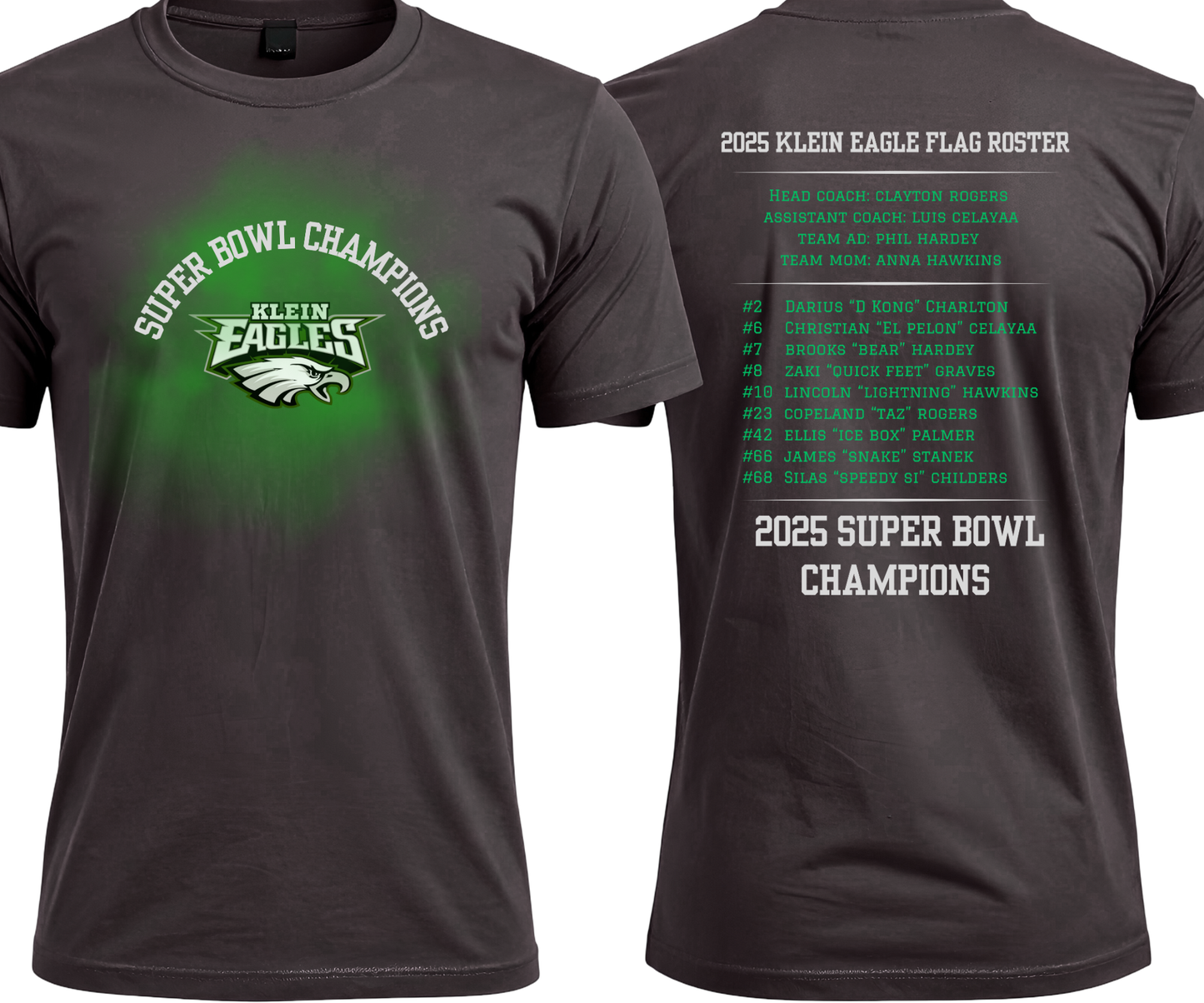 (SHIRTS) FLAG Eagles Champions, *CHOOSE PICK UP AT THE TSHIRT QUEEN*