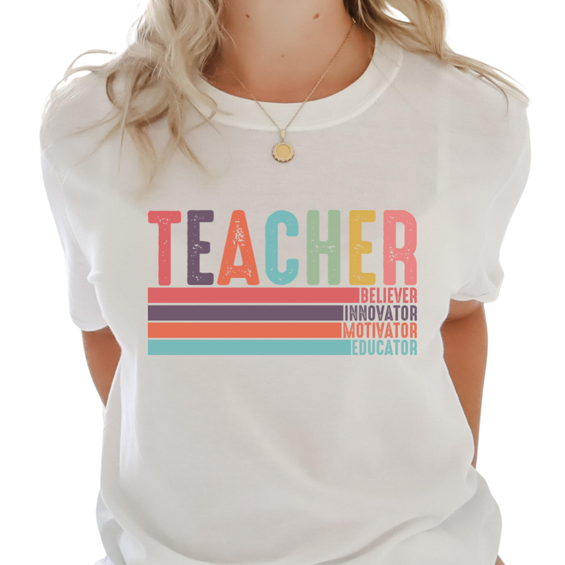 Teacher; Believer, Innovator, Motivator, Educator - Unisex T-Shirt