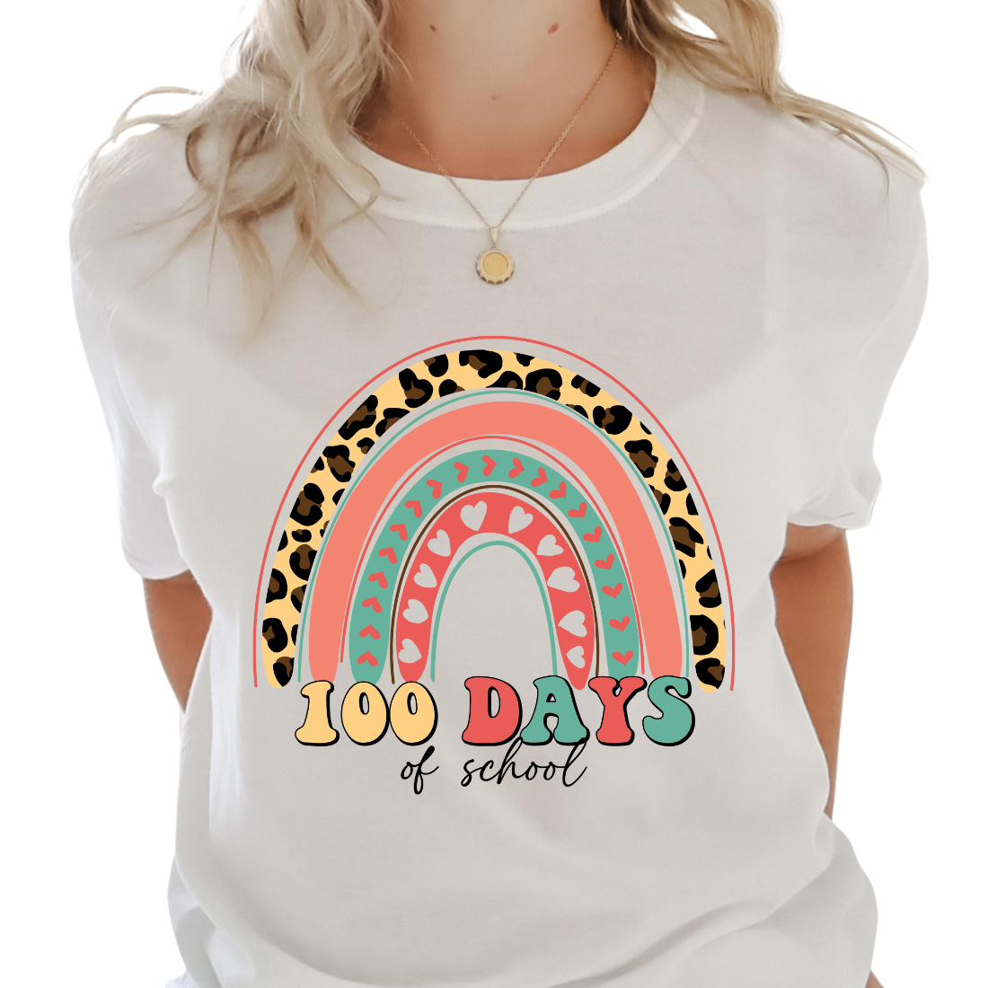 100 Days Of School Rainbow And Cheetah - Unisex T-Shirt