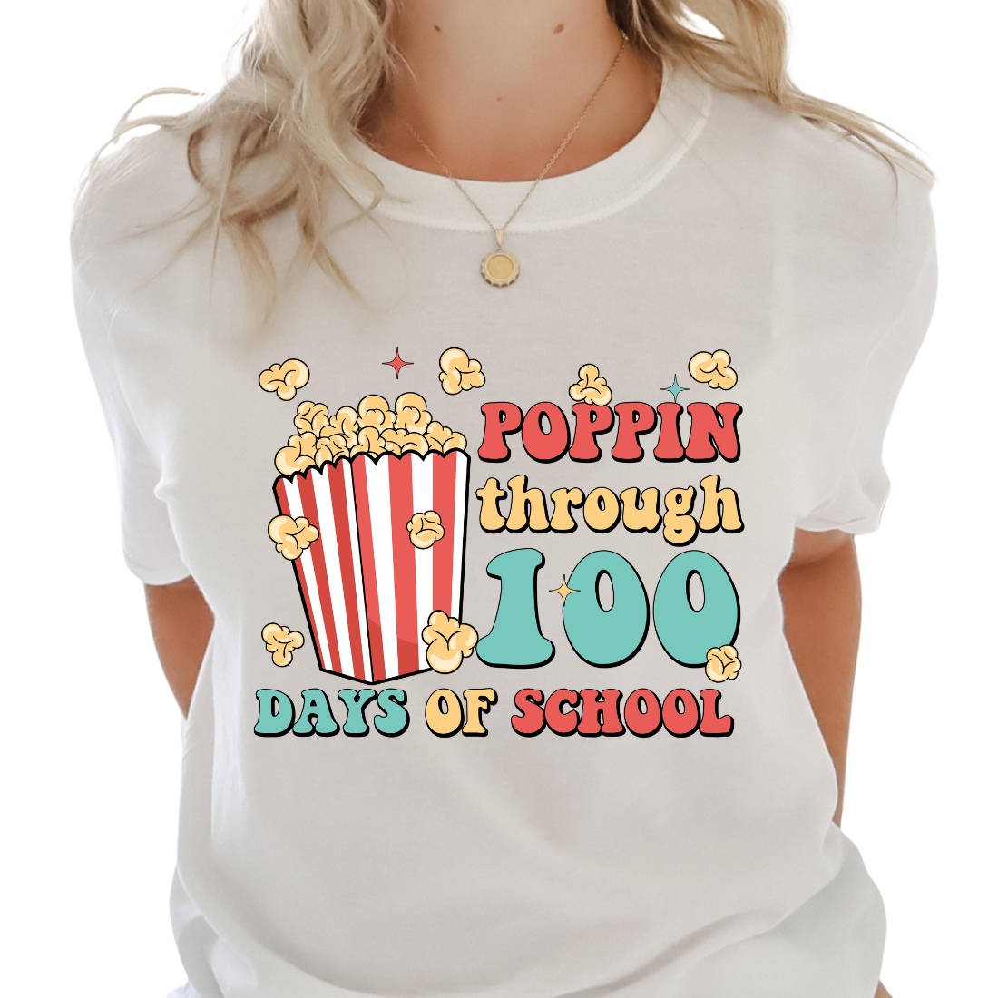 Poppin Through 100 Days Of School - Unisex T-Shirt