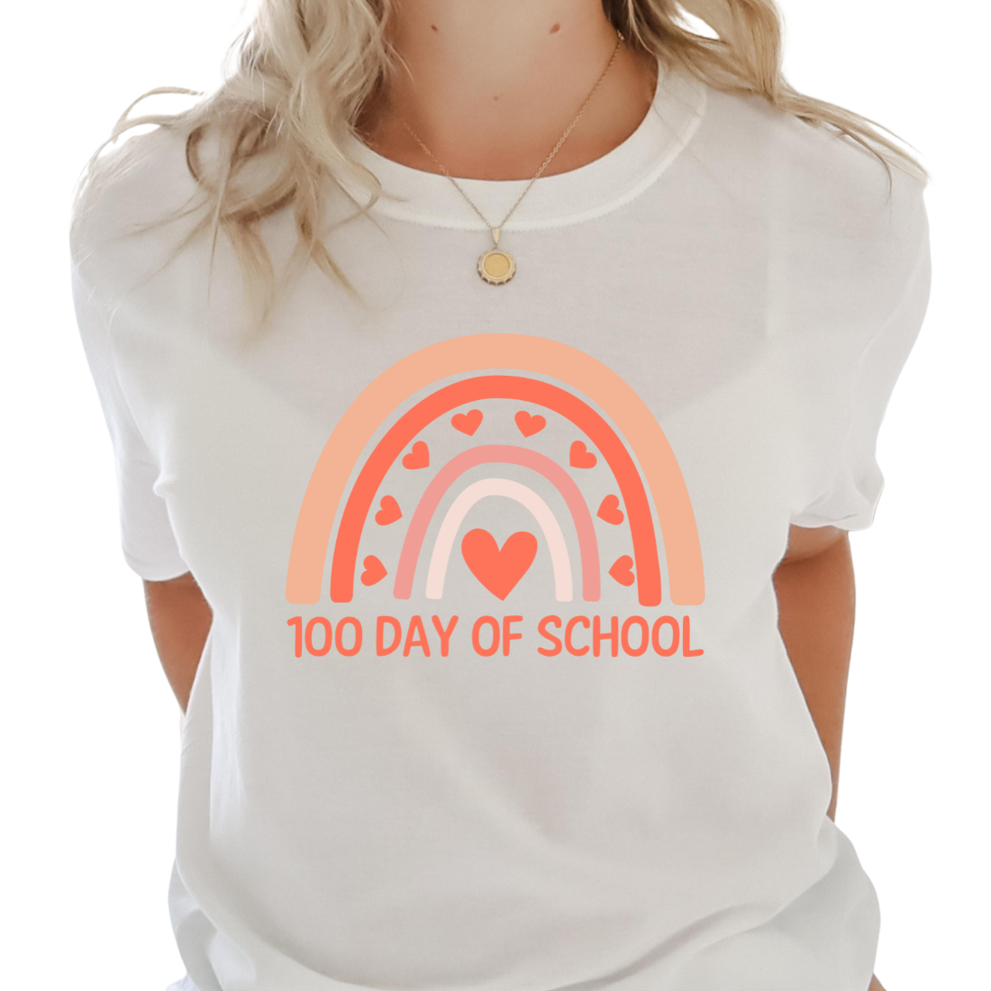 100 Days Of School, Pink Rainbow - Unisex T-Shirt