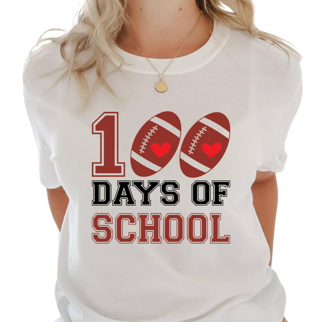 100 Day Of School, Football - Unisex T-Shirt