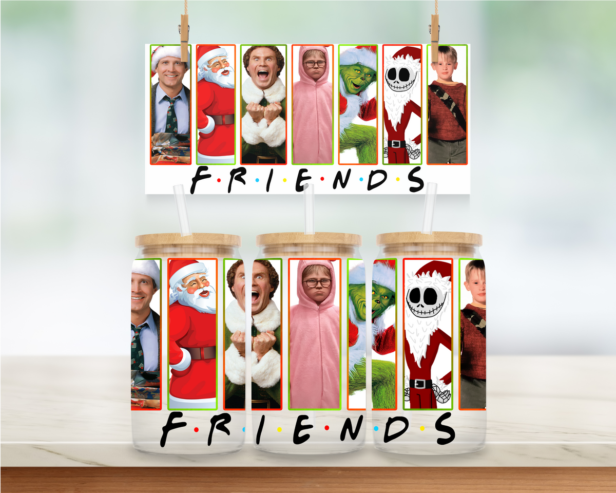 Christmas Movies FRIENDS - 16 oz. UV DTF Cup Wrap