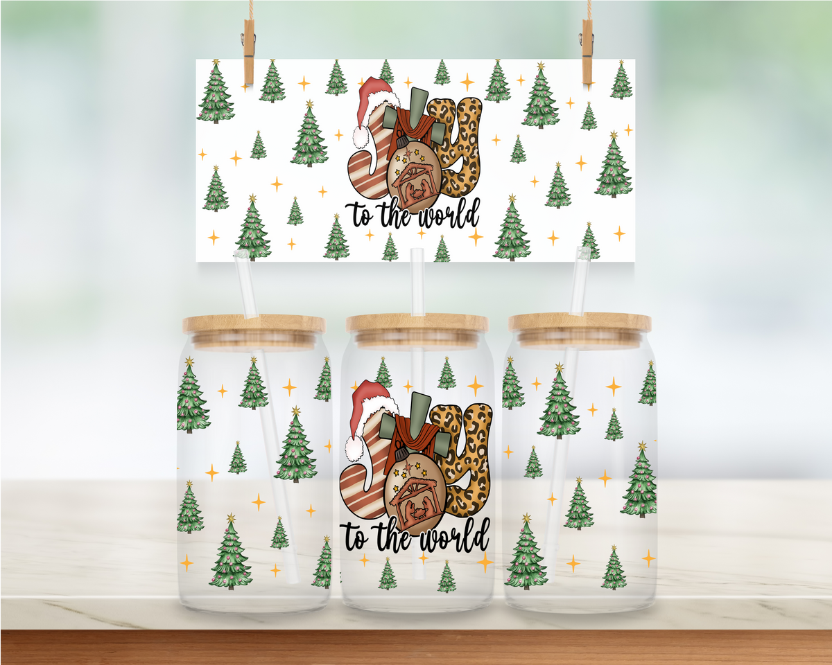 Joy to the World - 16 oz. UV DTF Cup Wrap