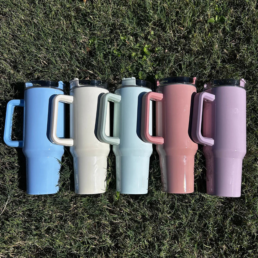 40 Ounce Pastel Tumblers with Handle