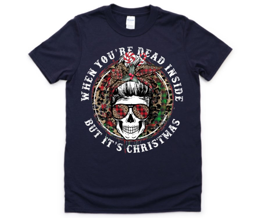 When your Dead Inside, but It's Christmas / Mean Green Gnome - Unisex T-Shirt