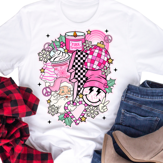 Pink Christmas Collage - Unisex T-Shirt