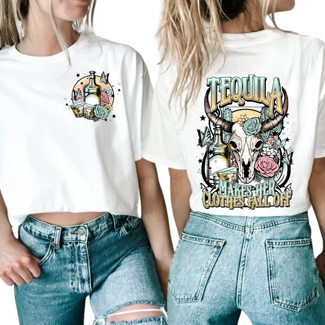 Tequila Makes Her Clothes Fall Off - Back and Pocket - Unisex T-Shirt