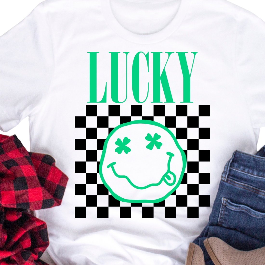 Lucky / Checkered Smiley - DTF Transfer