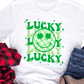 Lucky / Checkered Shamrock Smiley - DTF Transfer