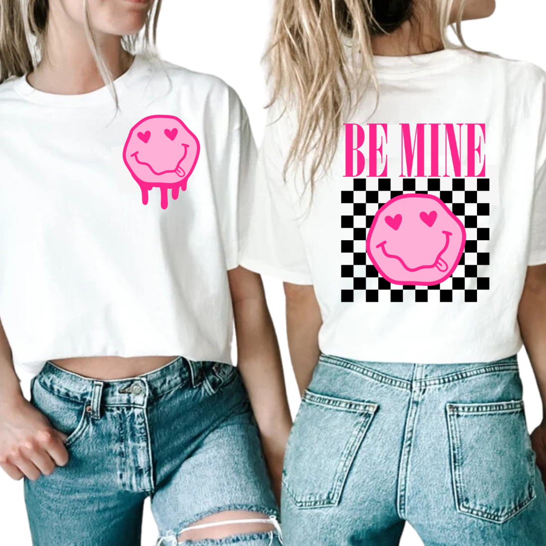 Be Mine / Smiley - Back and Pocket - Unisex T-Shirt