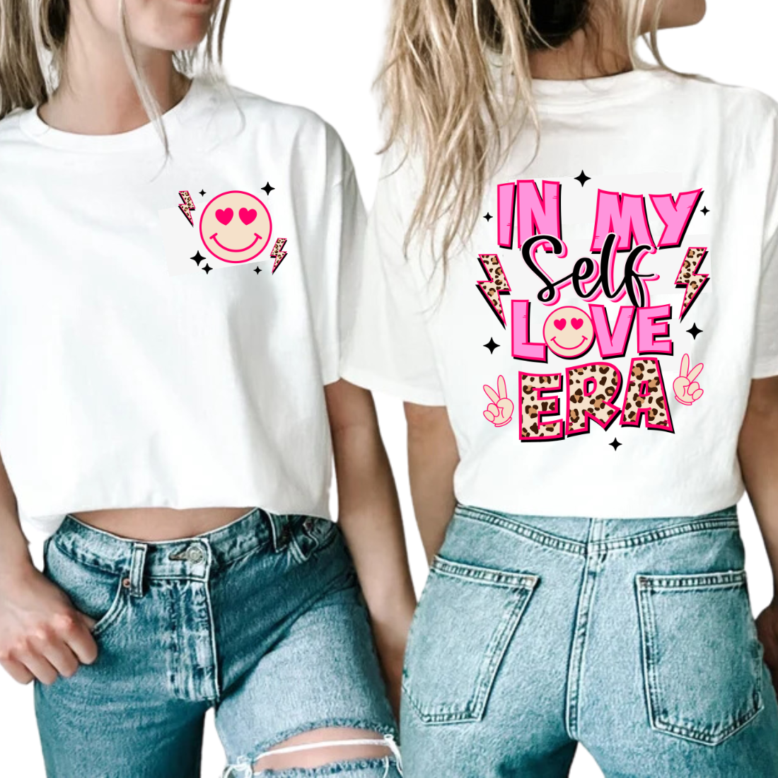 In My Self Love Era / Smiley - Back and Pocket - Unisex T-Shirt