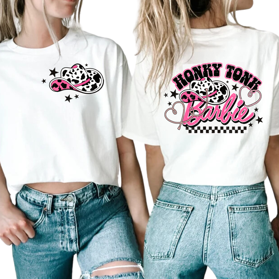 Honky Tonk Doll - Back and Pocket - Unisex T-Shirt