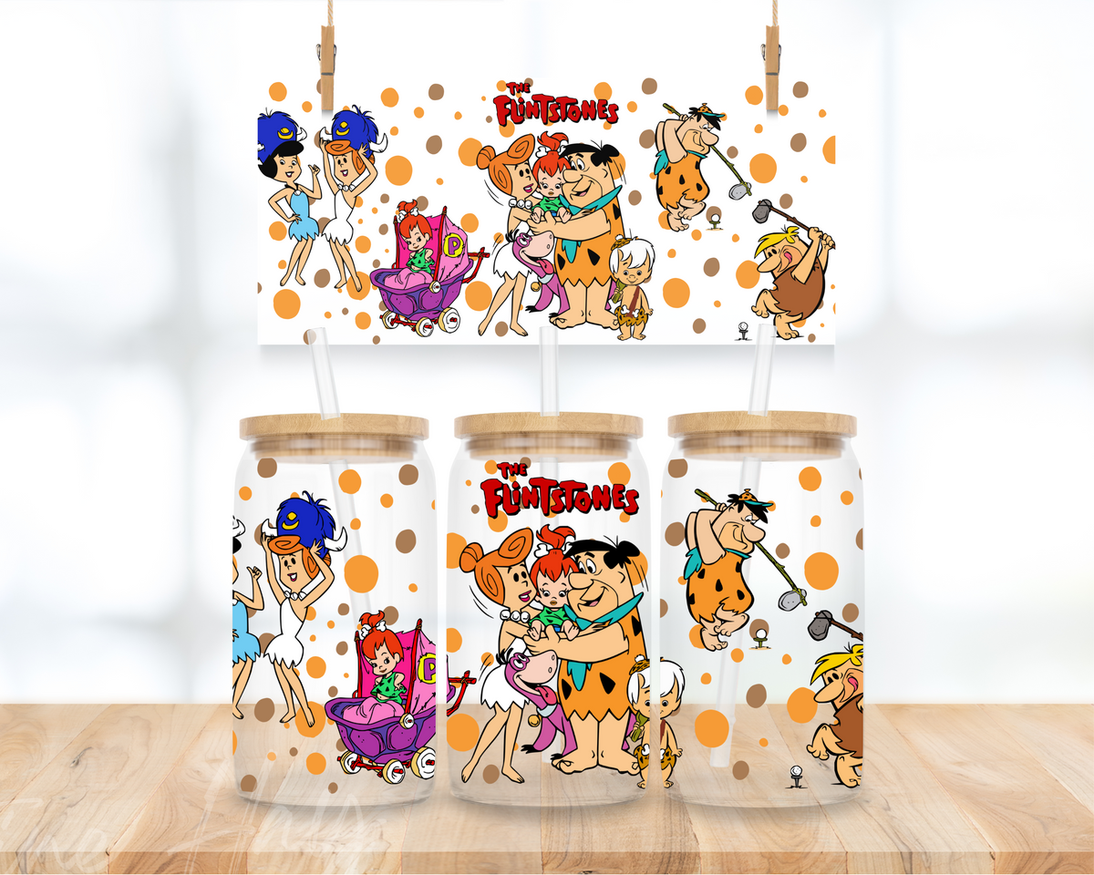 Bedrock Cartoon - 16 oz. UV DTF Cup Wrap