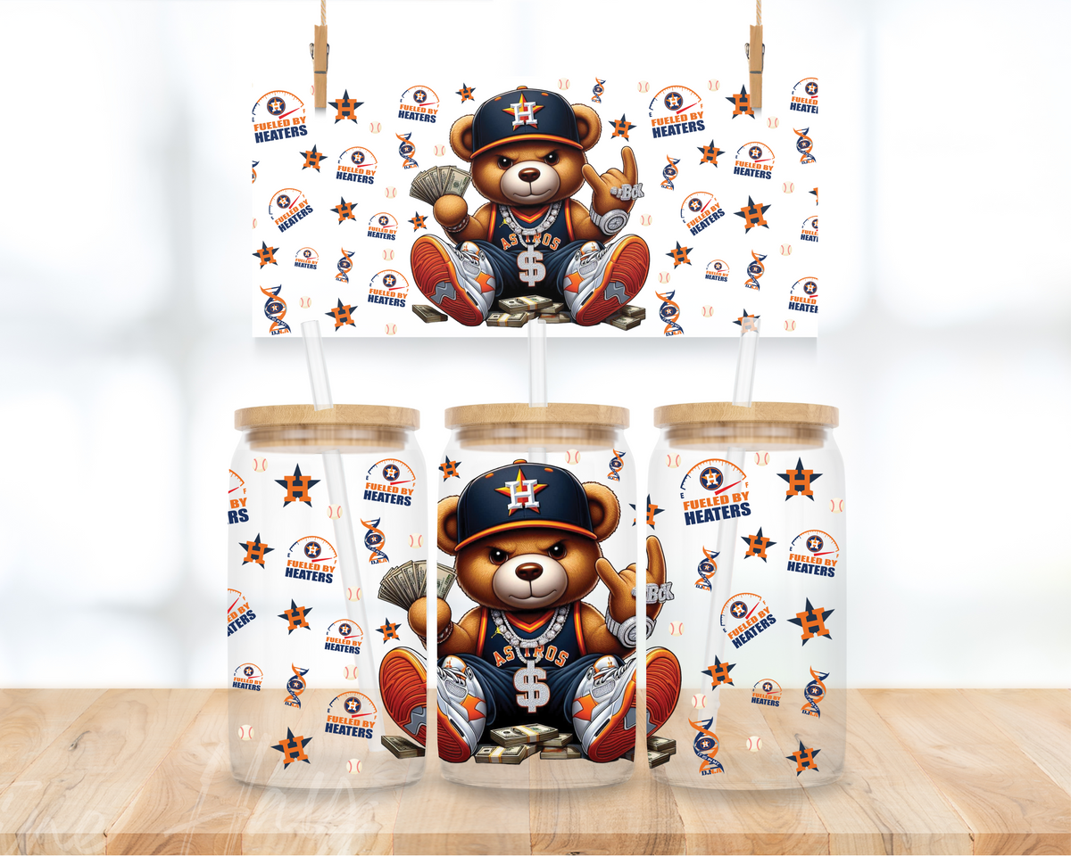 Texas Bear Baseball - 16 oz. UV DTF Cup Wrap