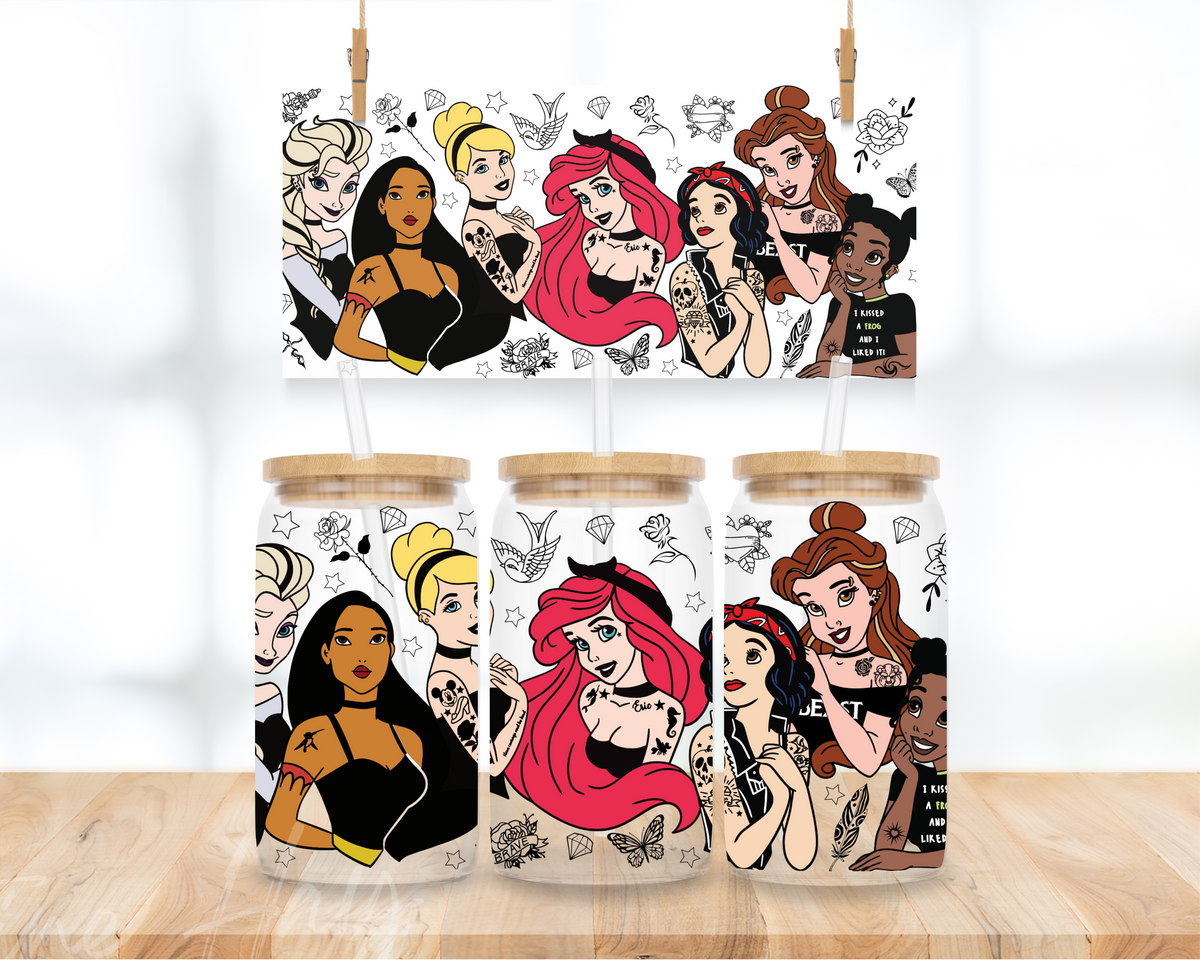 Rebel Princesses - 16 oz. UV DTF Cup Wrap