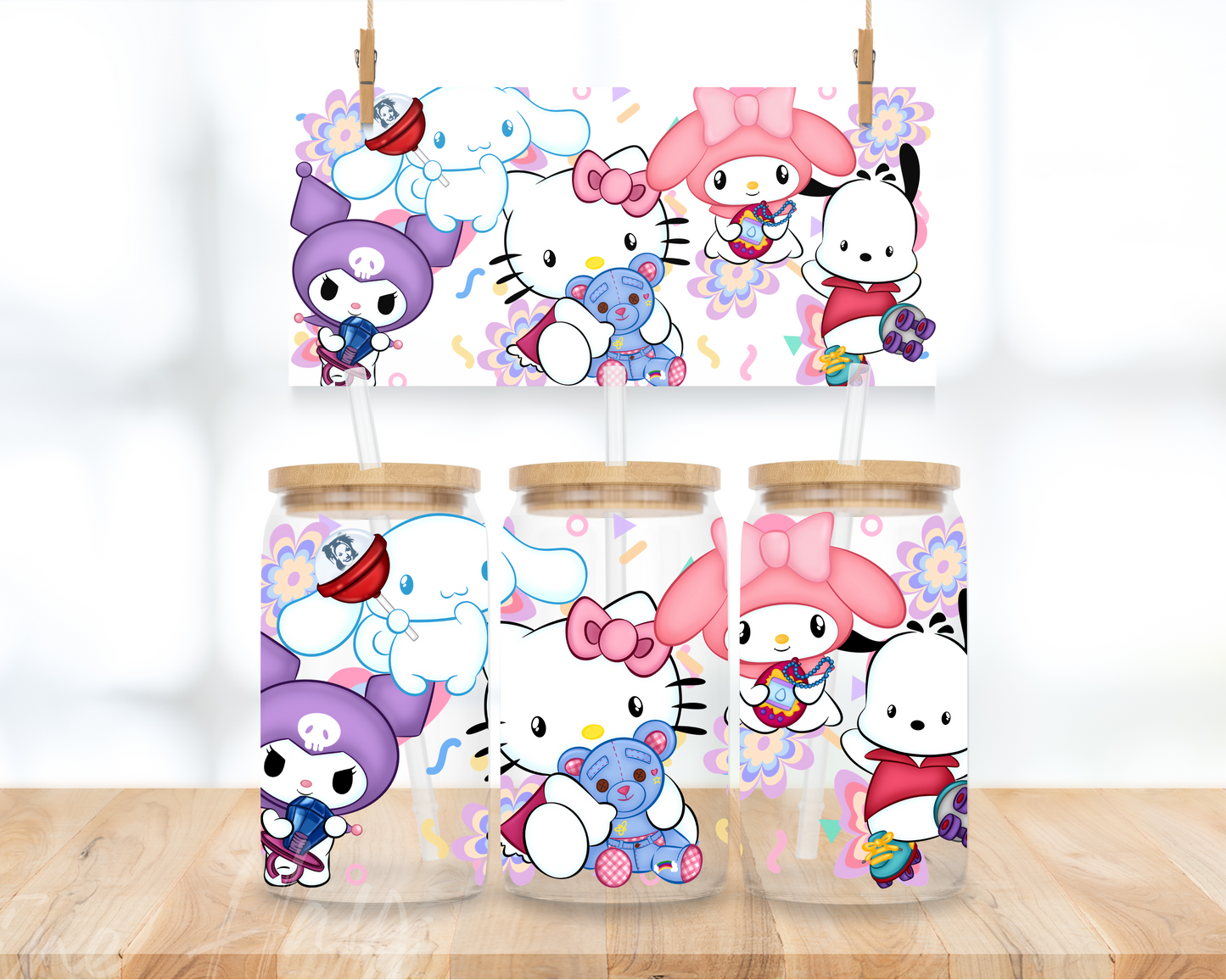 Kitty Cartoon - 16 oz. UV DTF Cup Wrap