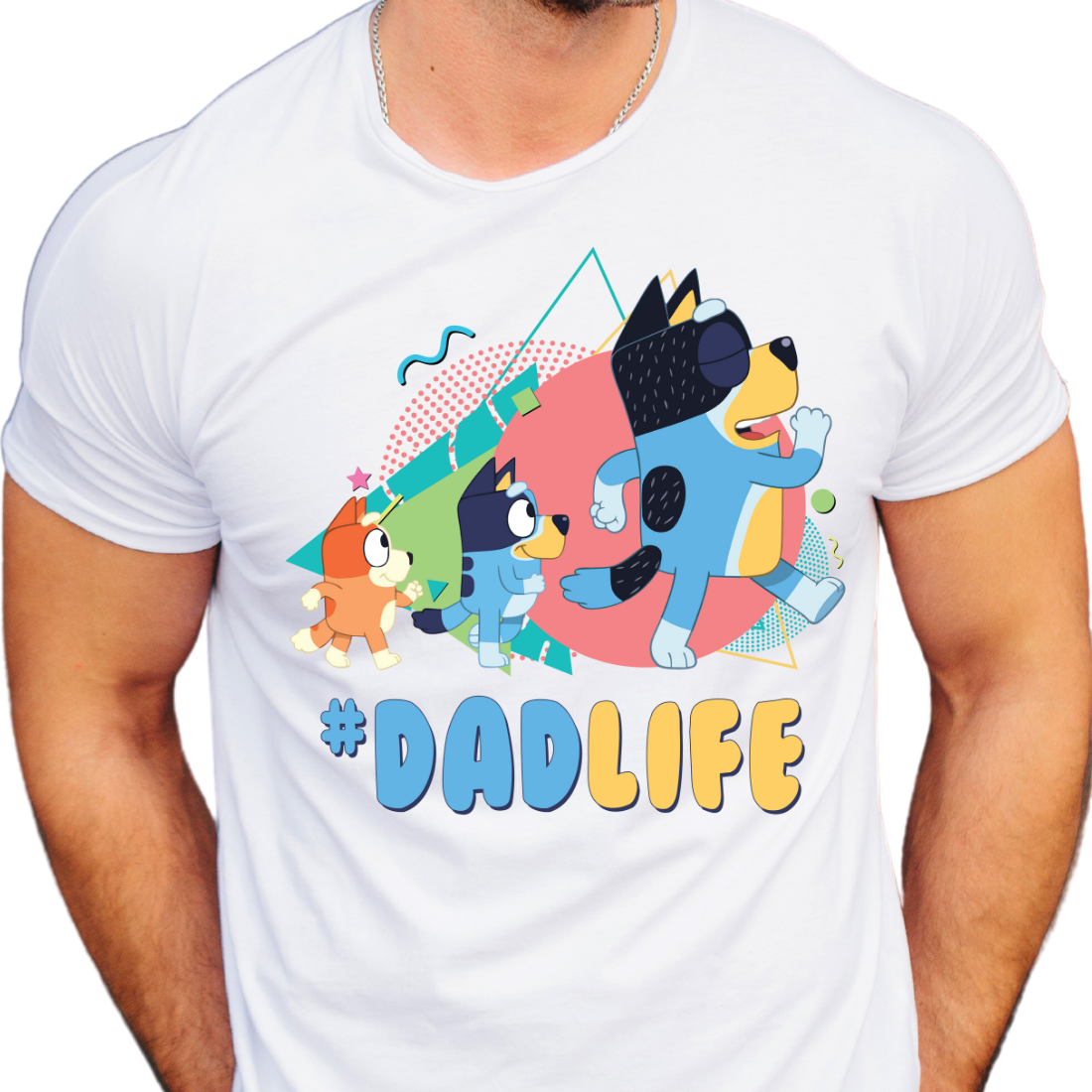 #DadLife / Blue Dog Walking - Unisex T-Shirt