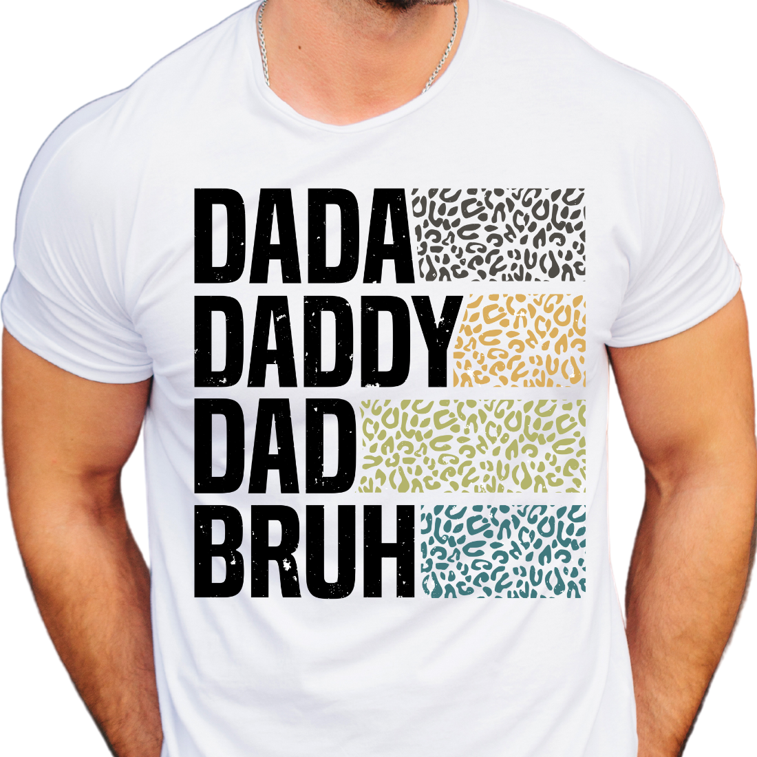 Dada, Daddy, Dad, Bruh / Leopard Stripes - DTF Transfer