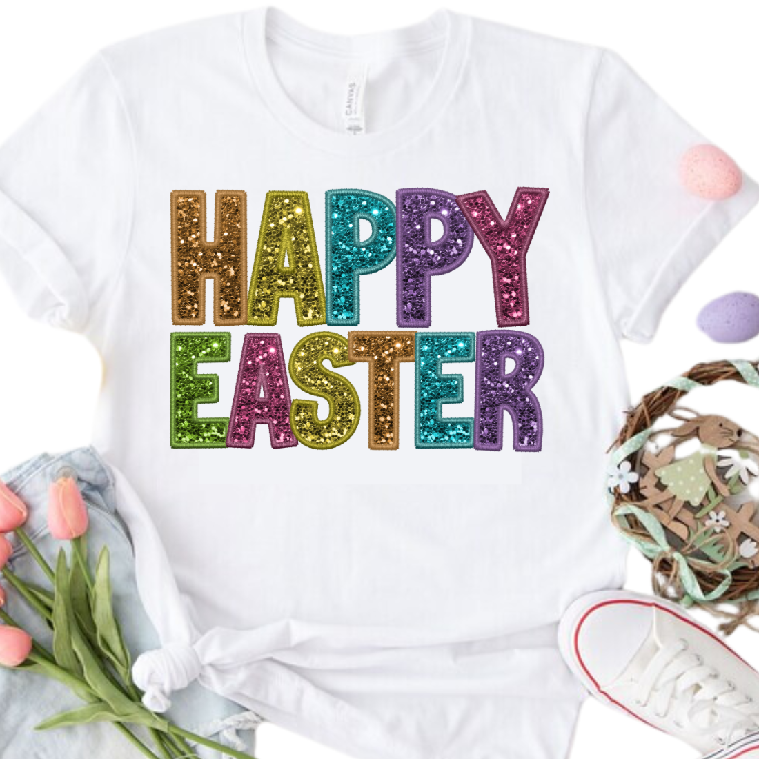 Faux Embroidery / Happy Easter - DTF Transfer