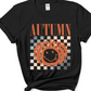 Autumn / Checkered Pumpkin - Unisex T-Shirt