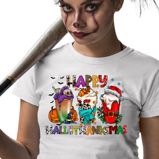 Happy HallowThanksMas / Coffee Cups - Unisex T-Shirt