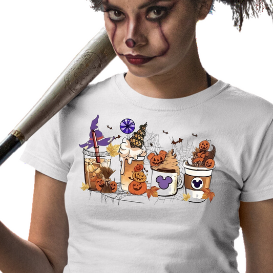 Spooky Mouse Themed Coffee Cups - Unisex T-Shirt