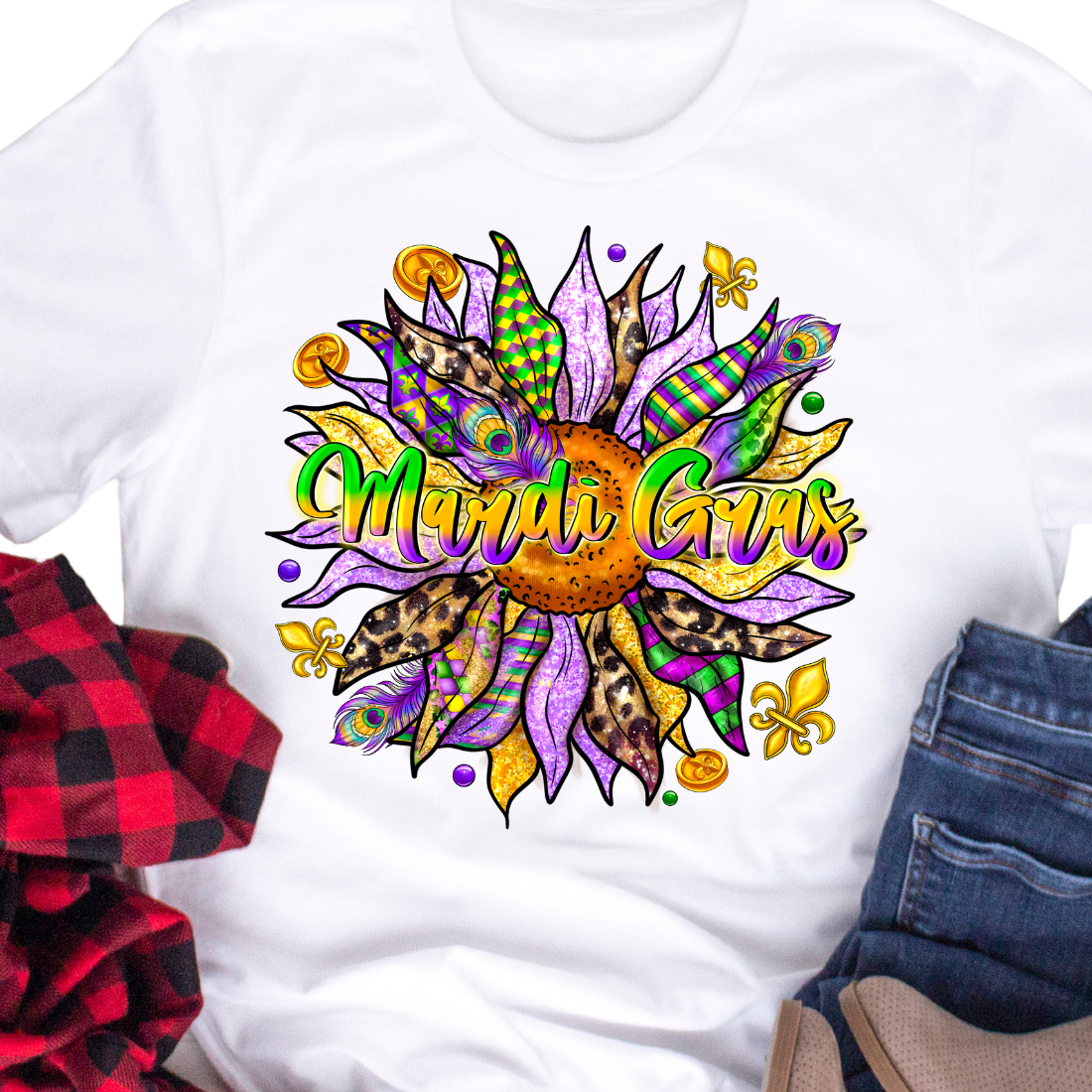 Mardi Gras Flower - Unisex T-Shirt