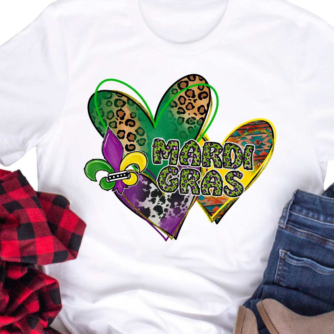 Mardi Gras Heart - Unisex T-Shirt